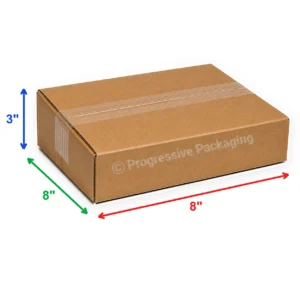 8 x 8 x 3″ Corrugated Boxes (25/Bundle)