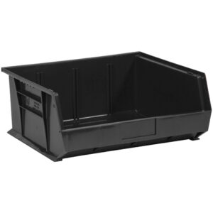 14 3/4 x 16 1/2 x 7" Black Plastic Stack & Hang Bin Boxes
