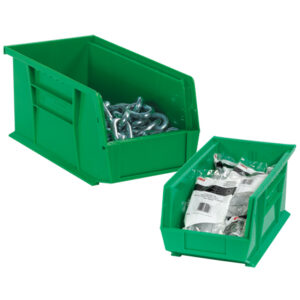 5 3/8 x 4 1/8 x 3" Green Plastic Stack & Hang Bin Boxes