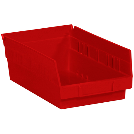 11 5/8 x 6 5/8 x 4" Red Plastic Shelf Bin Boxes