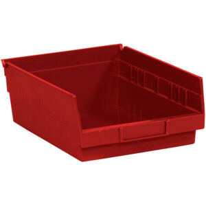 11 5/8 x 11 1/8 x 4" Red Plastic Shelf Bin Boxes