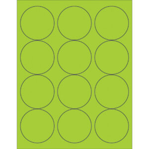 2 1/2" Fluorescent Green Circle Laser Labels