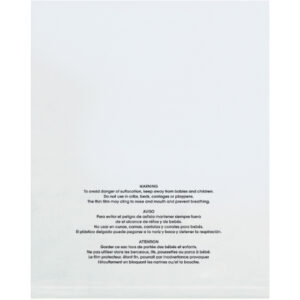 9 x 12" - 1 Mil Flat Suffocation Warning Poly Bags