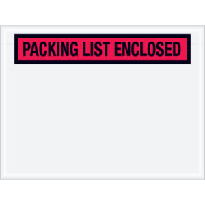 4 1/2 x 6" Red "Packing List Enclosed" Envelopes