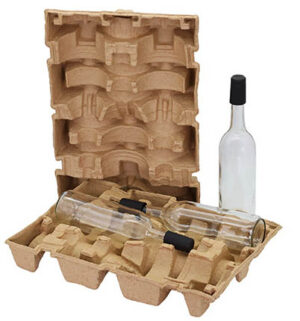 3, 6 or 9 Wine Bottle Pulp Shipper Trays